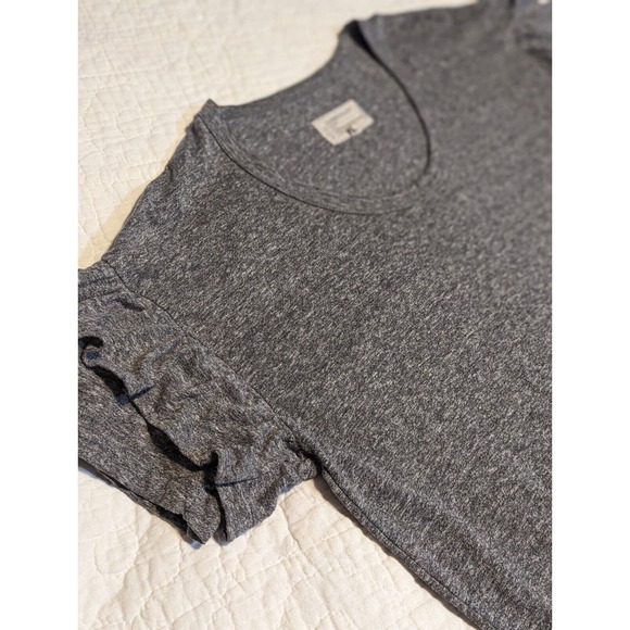 Current/Elliott Size 1 Ruffle Roadie Heather Gray T Shirt Dress Cotton GUC - Picture 5 of 12